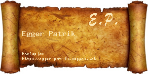 Egger Patrik névjegykártya